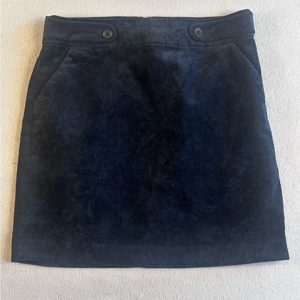 Banana Republic Navy Pencil Skirt with Button Detail